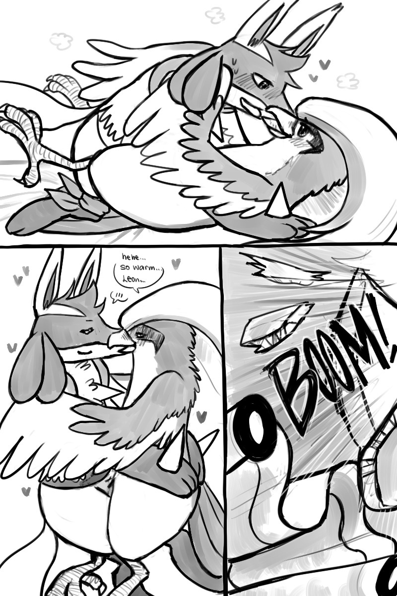 2012 anthro avian black_and_white canine comic english_text erection female feral haychel lucario male monochrome nintendo penetration penis pidgeot pokemon pokemon_(species) pussy rule34 straight text vaginal_penetration