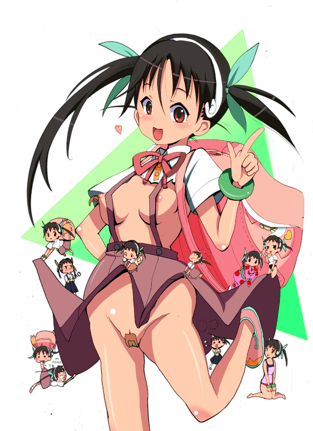 bandaid bandaid_maebari bandaid_pasties female functionally_nude hachikuji_mayoi monogatari_(series) rule34 suspenders tagme tokitoki_(commando)