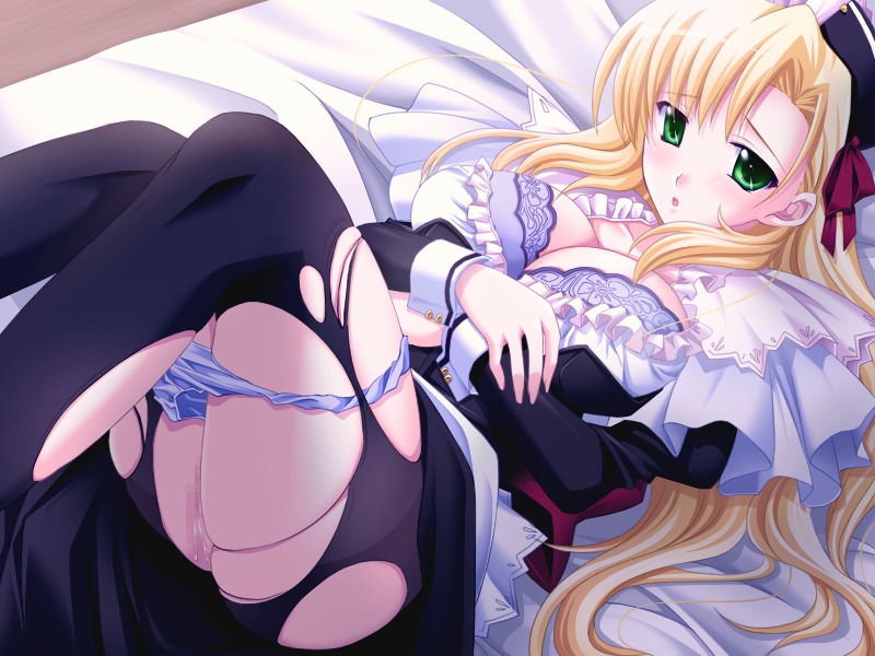 1girls 2d atelier_kaguya blonde_hair censored cg eroge female game_cg honky-tonk_pumpkin ore_to_kanojo_wa_shujuu_na_kankei rule34 solo tagme tobato_marina