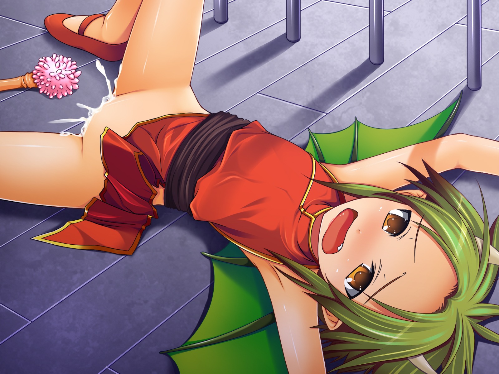 after_vaginal blush breasts draco_centauros female female_ejaculation flats green_hair mary_janes pussy pussy_juice puyo_puyo rule34 shoes short_hair small_breasts squirting