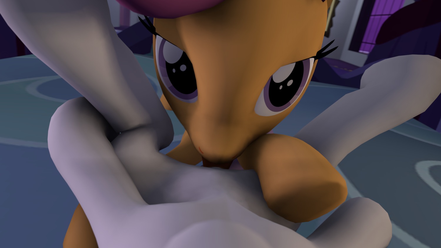 16:9 3d_(artwork) bed digital_media_(artwork) duo e621 equid equine faceless_character faceless_female female female/female feral first_person_view friendship_is_magic fruitymilk furniture hasbro hi_res horse mammal my_little_pony pony scootaloo_(mlp) source_filmmaker_(artwork) sweetie_belle_(mlp) widescreen young young_feral