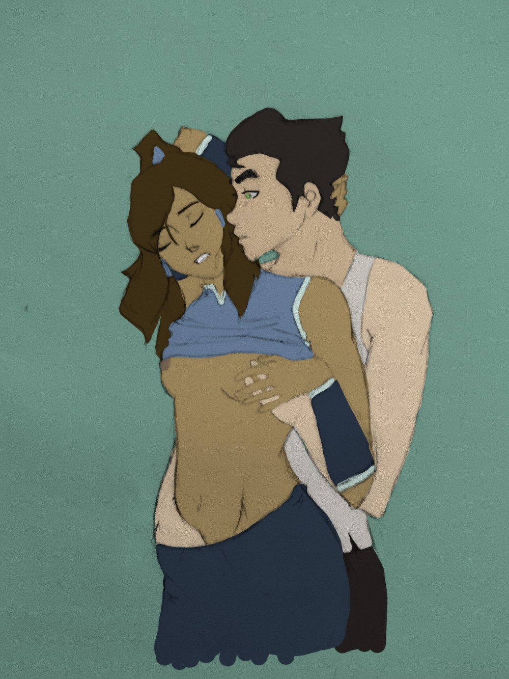 1boy 1girls artist_request avatar_legends bolin breasts clothing dark-skinned_female dark_skin female human interracial korra male male/female rule34 small_breasts smooth_skin straight the_avatar the_legend_of_korra water_tribe