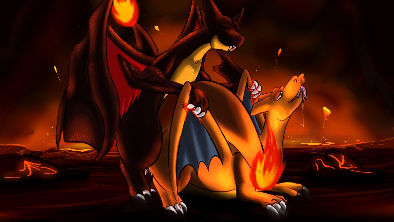 16:9 all_fours ambiguous_gender barefoot blood bodily_fluids brown_body brown_skin butt charizard claws cum cum_inside cum_on_butt dragon duo e621 fan_character feet feral fire flaming_tail from_behind_position fur generation_1_pokemon genital_fluids glaceonx happy lava lizard male membrane_(anatomy) membranous_wings mythological_creature mythological_scalie mythology nintendo nude open_mouth orange_body orange_nose orange_skin orgasm pokemon pokemon_(species) red_body red_fur reptile scalie sex sharp_teeth slightly_chubby smile standing tail teal_body teal_skin teeth toe_claws tongue tongue_out warm_colors widescreen wings yellow_body yellow_skin