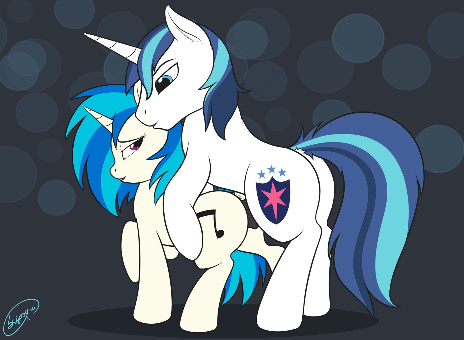 abstract_background all_fours animal_genitalia animal_penis anus black_penis blue_eyes cutie_mark doggystyle duo e621 equid equine equine_genitalia equine_penis erection female female_penetrated feral friendship_is_magic from_behind_position genitals hair hasbro hi_res horn male male/female male_penetrating male_penetrating_female mammal multicolored_hair my_little_pony mythological_creature mythological_equine mythology nude penetration penile penile_penetration penis penis_in_vagina red_eyes sex shadow shining_armor_(mlp) signature simple_background skipsy tail two_tone_hair unicorn vaginal vaginal_penetration vinyl_scratch_(mlp)