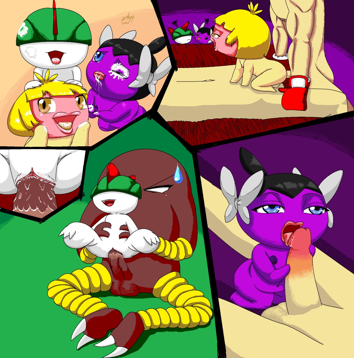 breasts color fellatio female female_focus gothita hitmonchan hitmonlee human humanoid interspecies male multiple_females multiple_males nintendo oral paizuri pdxyz penis pokemon pokemon_(species) pussy ralts rule34 sex smoochum straight vulva