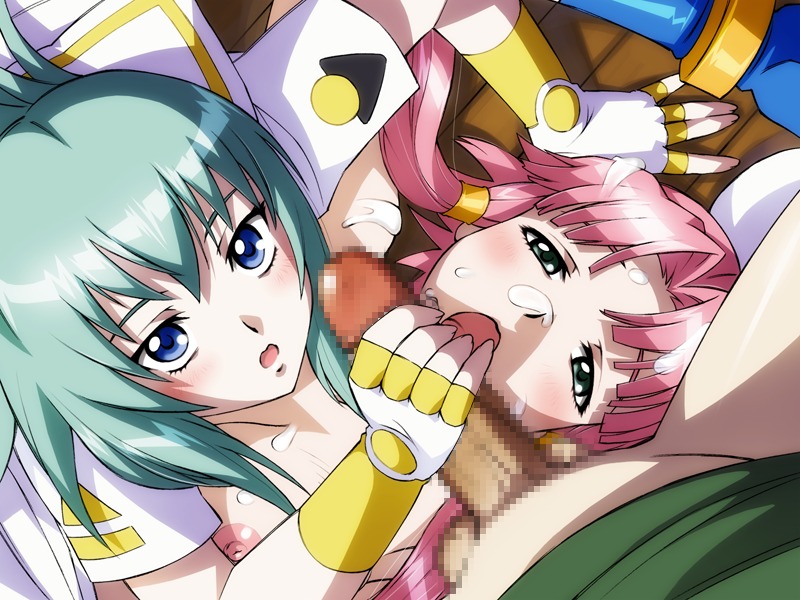 alice_carroll aria censored clothing cum female handjob human human_only mizunashi_akari rule34 tagme threesome