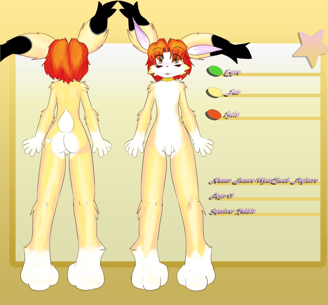 2012 adolescent anthro balls biped blush butt collar digital_media_(artwork) e621 english_text femboy flaccid foreskin genitals hair heart_symbol hi_res james_bunny jamesfoxbr lagomorph leporid looking_at_viewer male mammal nude penis rabbit simple_background smile solo text young young_anthro young_male