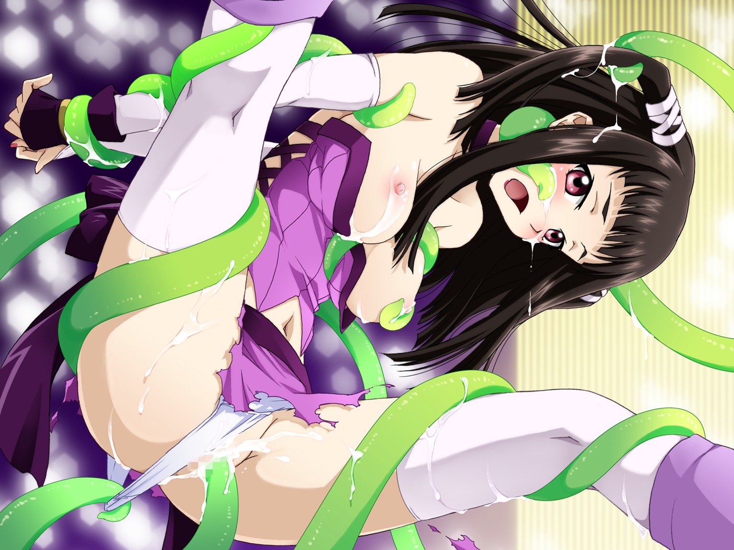 arms_behind_back blush breasts breasts_out brown_hair censored cum_drip cum_in_pussy cum_on_breasts cum_on_face cum_on_hair female highres nipples panties panty_pull penetration pussy rape red_eyes restrained_by_tentacles rosario+vampire rule34 saipaco spread_legs stripped_by_tentacles tentacle tentacle_around_breast tentacle_around_hair tentacle_in_pussy tentacle_on_face tentacle_under_panties tentacles_around_arms tentacles_around_legs thighhighs tied_hair torn_clothes toujou_ruby twintails underwear