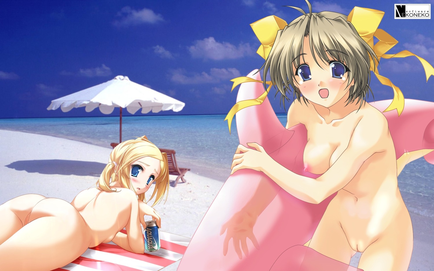 2girls beach breasts female katase_yuki mizuiro_(game) multiple_females multiple_girls nipples nude photoshop pussy rule34 uncensored vagina