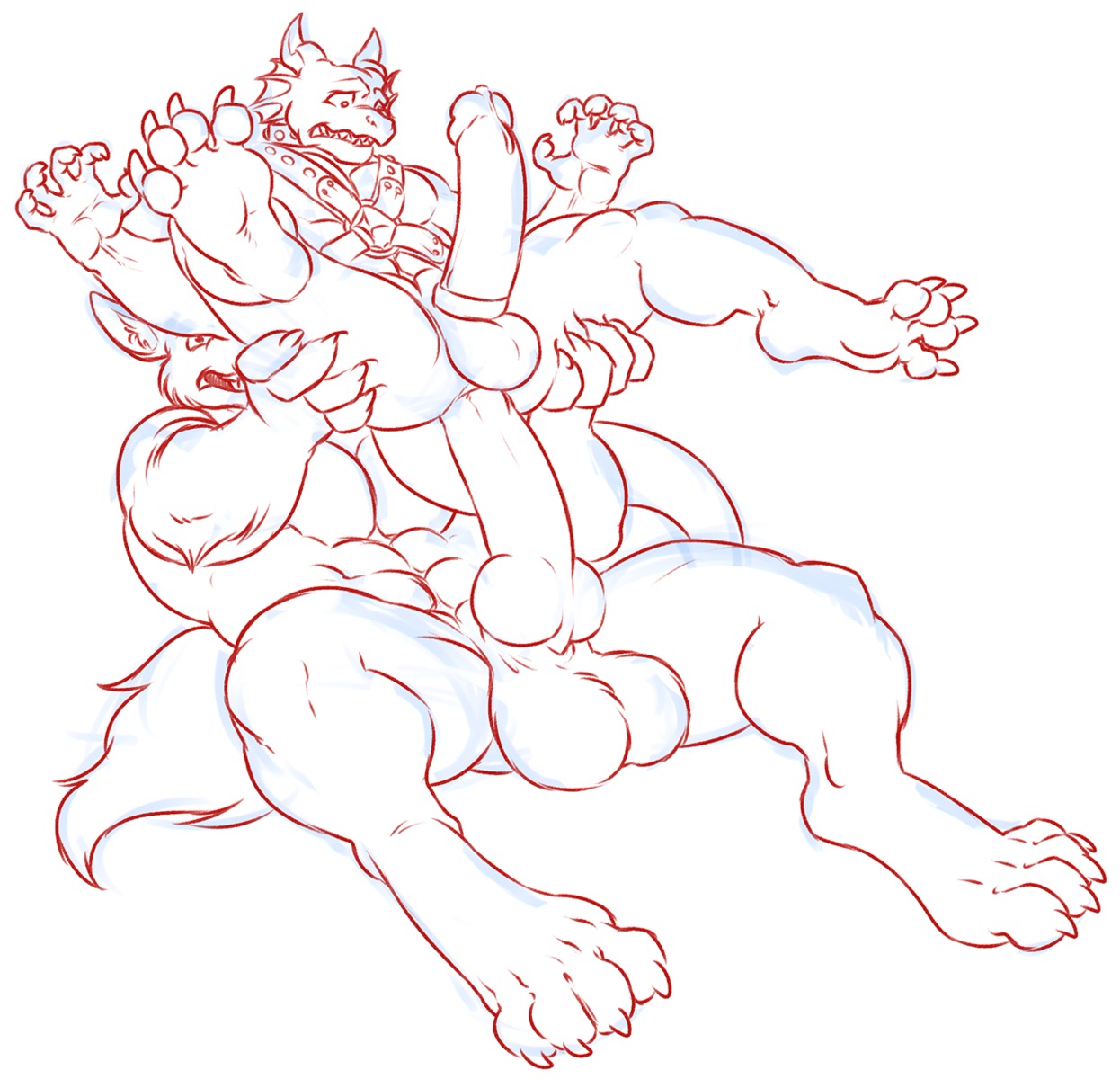 4_toes abs accessory anal anal_penetration animal_genitalia animal_penis anthro balls big_balls big_penis bodily_fluids canid canine canine_genitalia canine_penis canis claws cock_ring dan_(danknipe) digitigrade dominant dragon dregg_(dregg65) duo e621 erection feet genital_fluids genitals harness hi_res hindpaw horn huge_balls huge_penetration huge_penis interspecies jewelry knot larger_dom larger_male lifting male male/male male_penetrated male_penetrating male_penetrating_male mammal modem_redpill monochrome muscular muscular_anthro muscular_male mythological_canine mythological_creature mythological_scalie mythology nude paws pecs penetration penis penis_accessory penis_jewelry plantigrade precum scalie sex shallow_penetration size_difference smaller_male soles toe_claws toes werecanid werecanine werecreature werewolf wolf