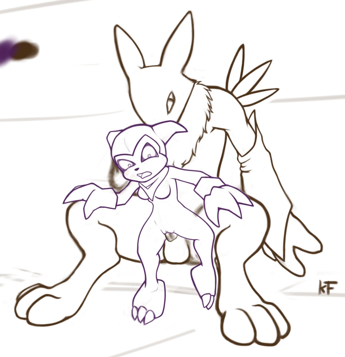 1boy 1girls animal_penis anthro balls ballsack body_fur canine color demon digimon digimon_(species) erection female fox front_view furry genderswap imp impmon interspecies male penis penis_in_vagina pussy renamon rule34 rule_63 scrotum sex smooth_penis straight testicles toony vaginal_penetration