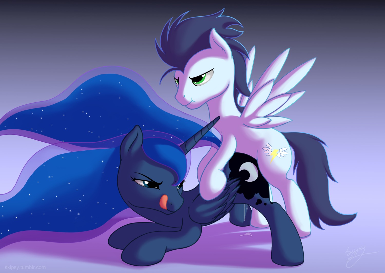 all_fours blue_body blue_eyes blue_fur blue_hair bodily_fluids cool_colors cutie_mark doggystyle duo e621 equid equine feathered_wings feathers female female_penetrated feral feral_on_feral friendship_is_magic from_behind_position fur genital_fluids green_eyes hair hasbro hi_res horn licking licking_lips male male/female male_penetrating male_penetrating_female mammal my_little_pony mythological_creature mythological_equine mythology pegasus penetration penile penile_penetration penis_in_vagina princess_luna_(mlp) self_lick sex side_view simple_background skipsy soarin_(mlp) tail tongue tongue_out vaginal vaginal_fluids vaginal_penetration winged_unicorn wings wonderbolts_(mlp)