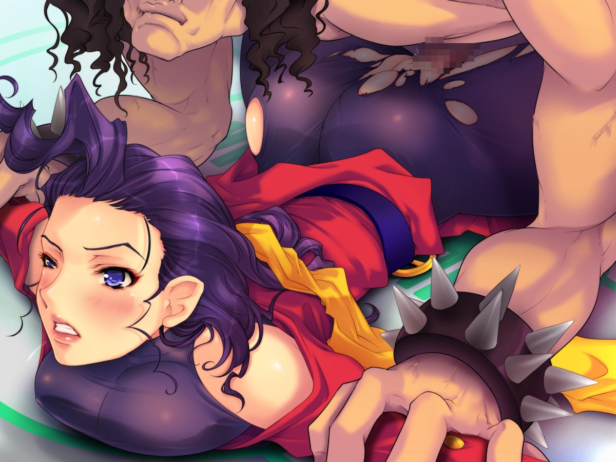 ass blush bracelet capcom censored coat doggy_style eyeless_male female final_fight from_behind hugo_andore human jewelry male mosaic_censoring on_stomach purple_hair pussy rape restrained rose_(street_fighter) rule34 sex spiked_bracelet spikes straight straight_hair street_fighter torn_clothes vaginal_penetration yoko_jyusuke