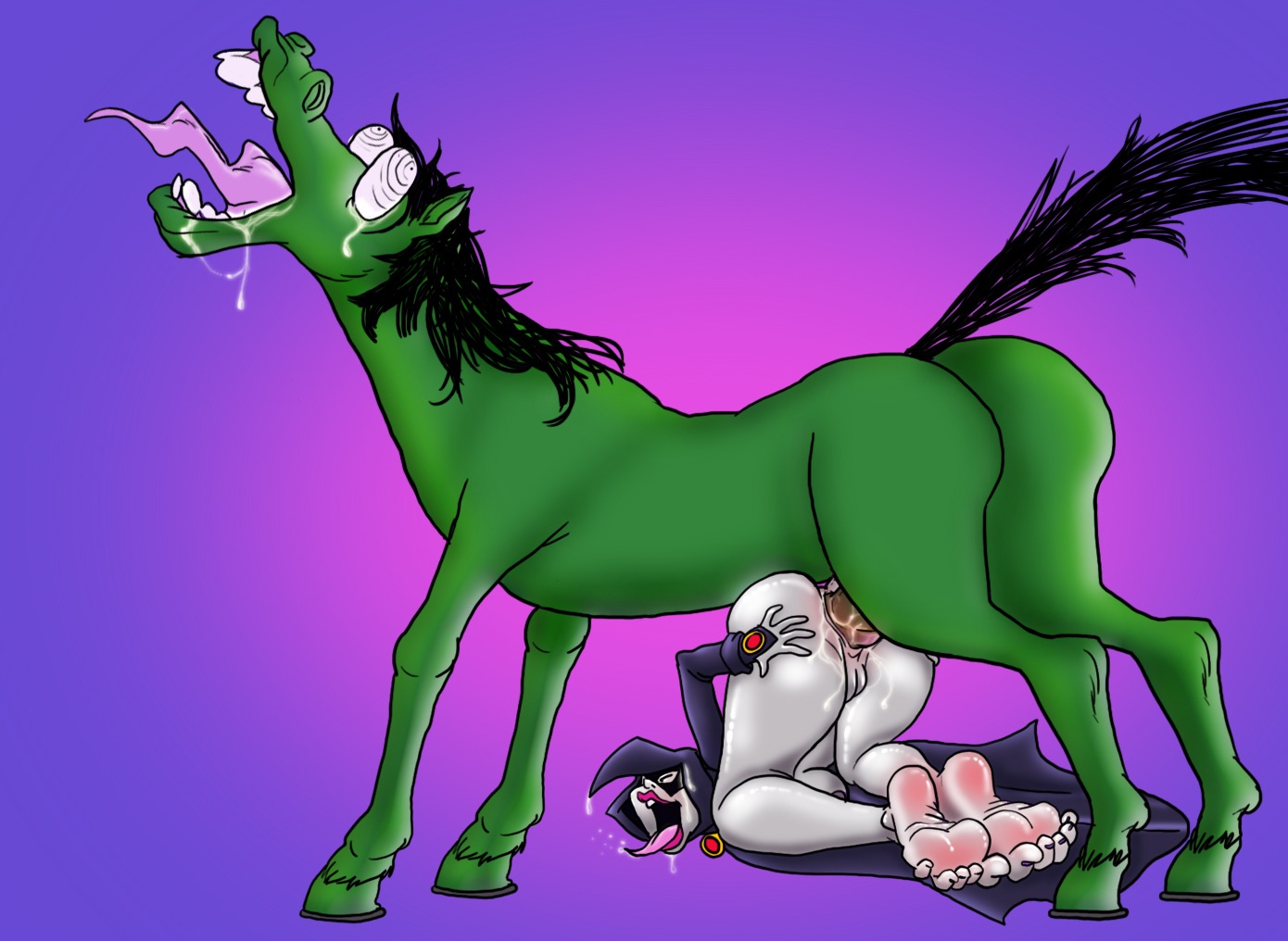 anal anal_penetration anus areola balls beast_boy bestiality big_breasts bodily_fluids breasts cartoon_network dc_comics duo e621 equid equine erection female female_on_feral female_penetrated feral feral_penetrating feral_penetrating_humanoid footloverd from_behind_position fucked_silly genitals heart_symbol horse humanoid humanoid_on_feral humanoid_penetrated interspecies male male/female male_on_humanoid male_penetrating male_penetrating_female mammal nightmare_fuel nude penetration penis raven_(dc) saliva sex teen_titans teen_titans_(television_series) vulva