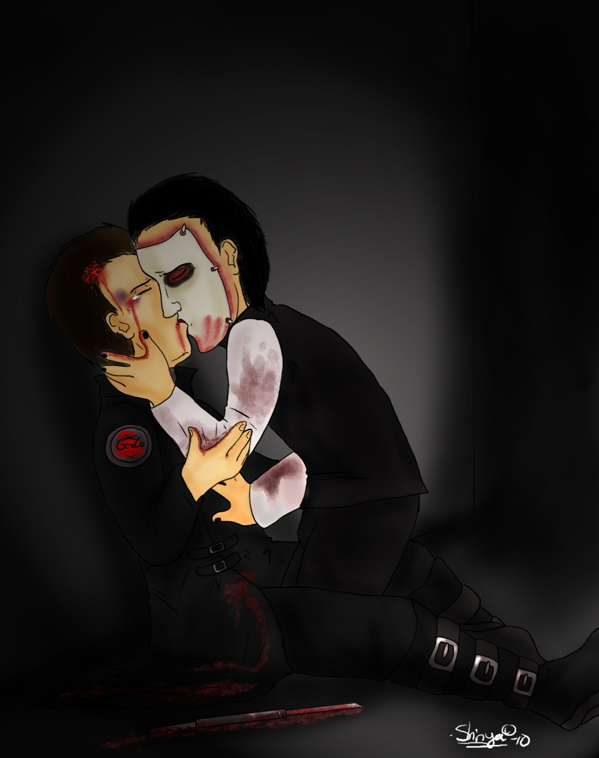 black_hair blood light_skin male nathan_wallace pavi_largo repo!_the_genetic_opera repo_man rule34 shinya-san simple_background tears