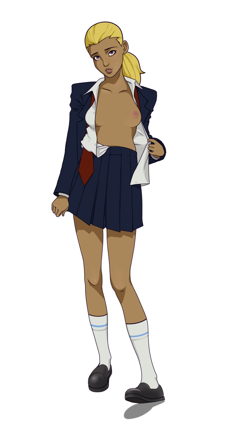 artemis_(dc) artemis_crock dc dc_comics earth_16 female milkgrrrl rule34 school_uniform solo xxxloveless young_justice