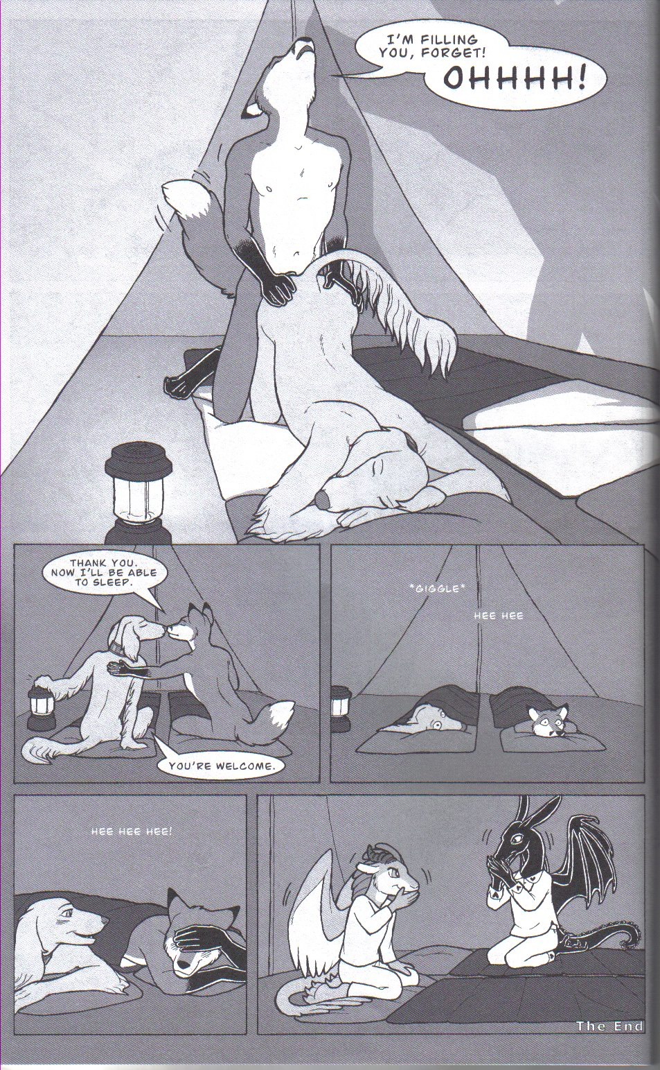 aaaamory anal anal_penetration anthro bodily_fluids canid canine canis collar comic cum dialogue domestic_dog duo e621 english_text forget fox genital_fluids greyscale hi_res kissing male male/male male_penetrated male_penetrating male_penetrating_male mammal monochrome multiple_scenes penetration raised_tail sex sleeping_bag tail text zlato