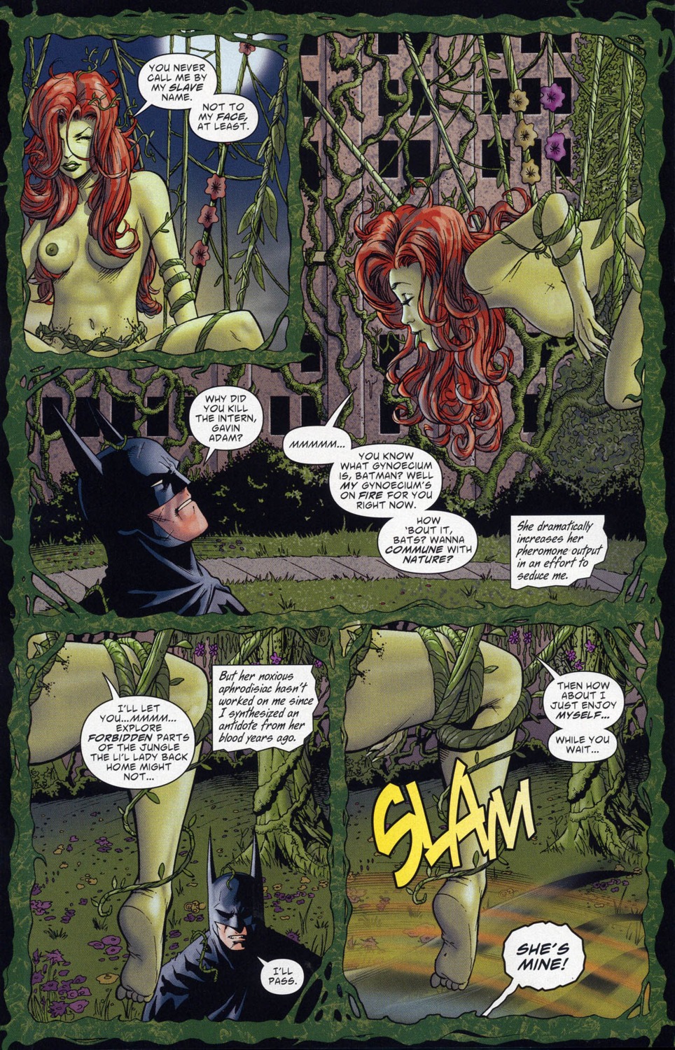 2d art_lyon art_thibert batman batman_(bruce_wayne) batman_(series) bruce_wayne canonical_scene comic dc dc_comics edit female green-skinned_female green_skin iwcwlt male pamela_isley poison_ivy rule34 tagme walter_flanagan