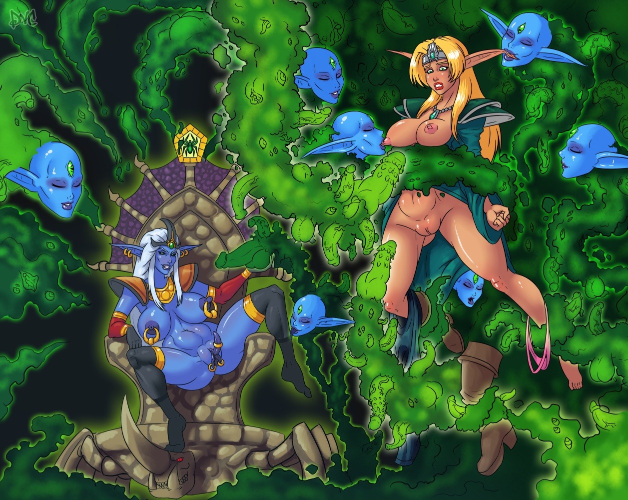balls big_breasts big_clitoris blizzard_entertainment blood_elf breasts butt chair clitoris clitoris_band clothing demien demon e621 elf emerald_dream erect_clitoris female furniture genital_piercing genitals group huge_clitoris humanoid imminent_rape imminent_sex labia_minora_piercing labia_piercing long_clitoral_glans magic male male/female nipple_piercing nipples not_furry panties penis piercing tapering_clitoris throne underwear vulva vulva_piercing warcraft