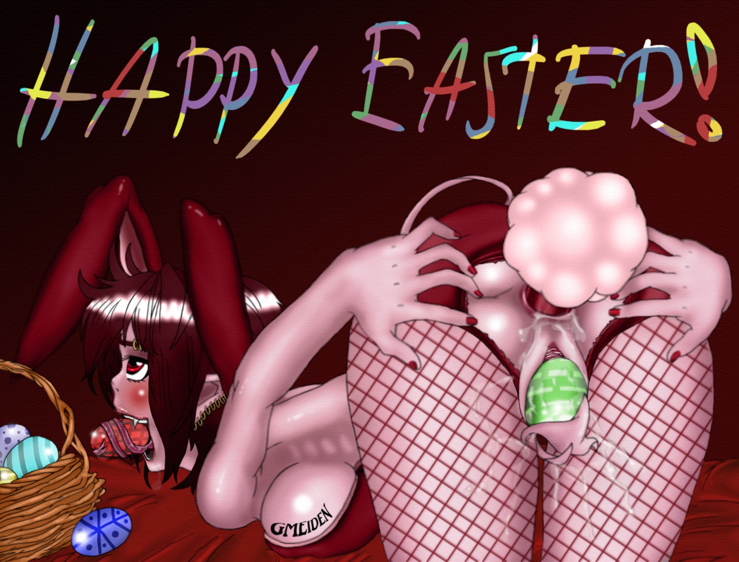 anal_insertion breasts costume easter_bunny egg female gmeiden pussy rule34 sideboob tagme