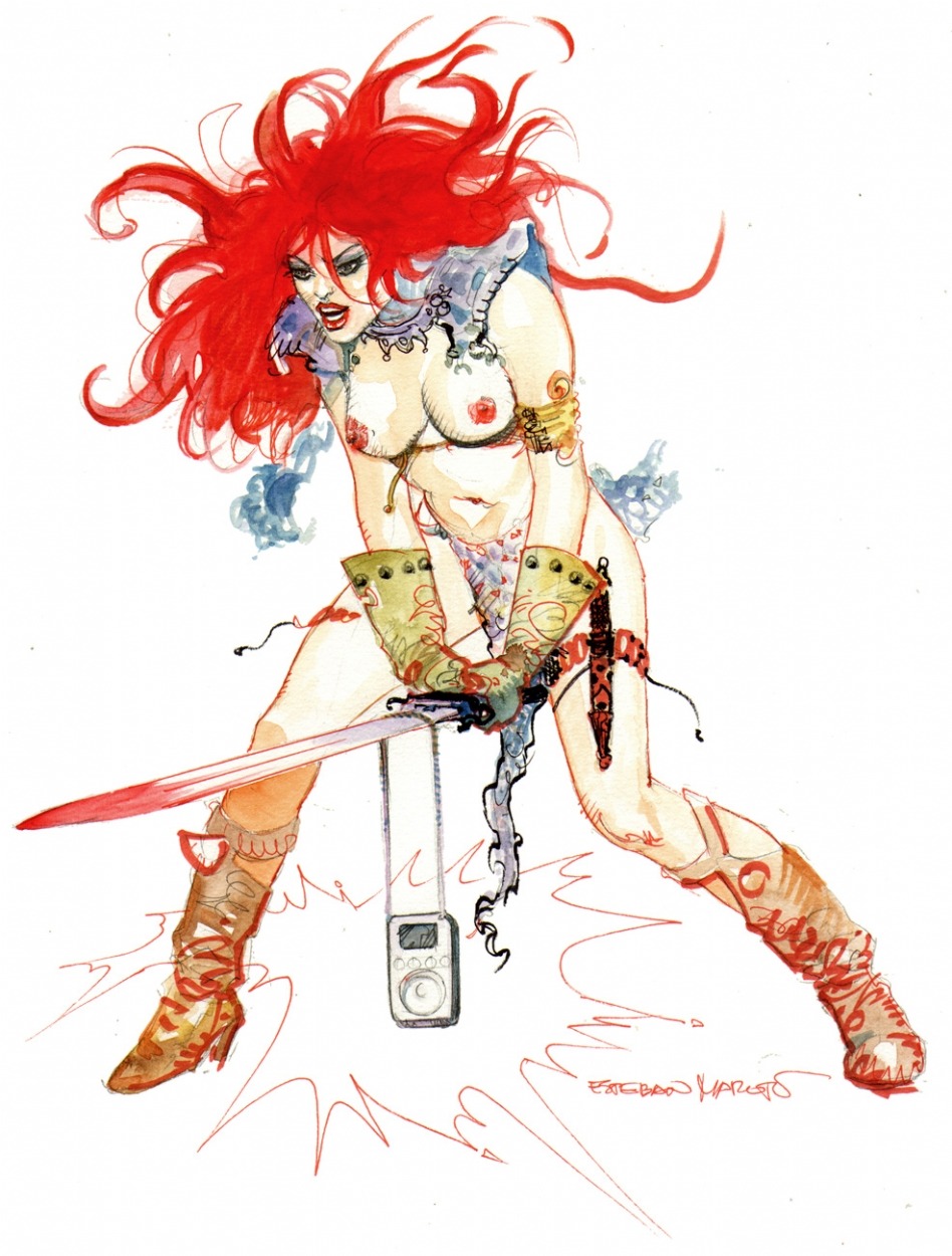 1girls chainmail_bikini esteban_maroto female female_only marvel marvel_comics red_sonja red_sonja_(comics) rule34 solo straight_hair tagme