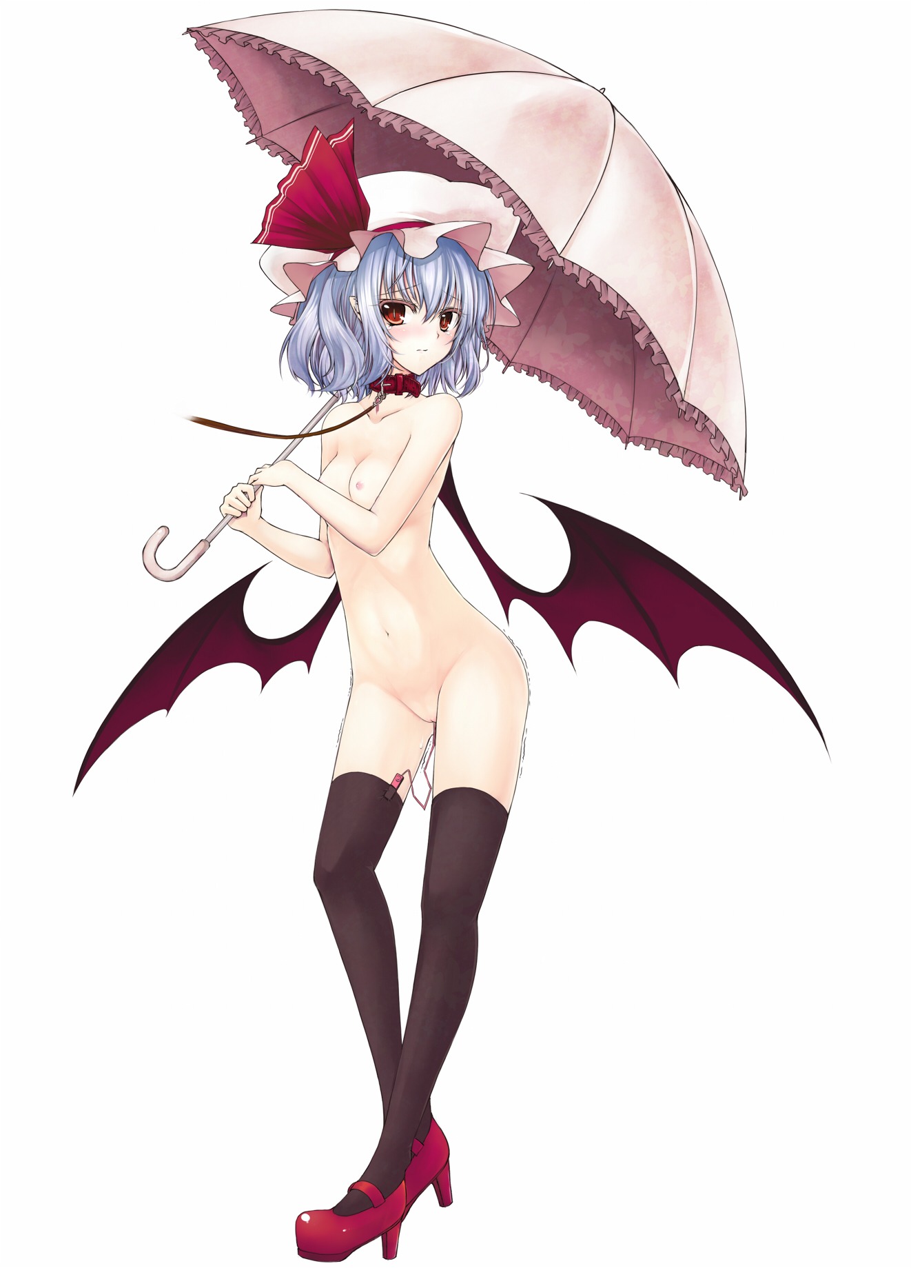 bondage exhibitionism female leash remilia_scarlet rule34 tagme touhou