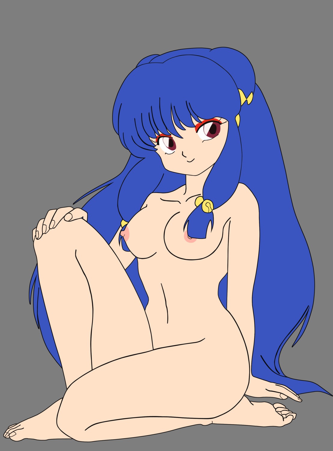 1girls breasts brown_eyes busakumas female female_only flat_colors human long_hair looking_aside nude purple_hair ranma_1/2 rule34 shampoo_(ranma_1/2) sitting small_breasts solo