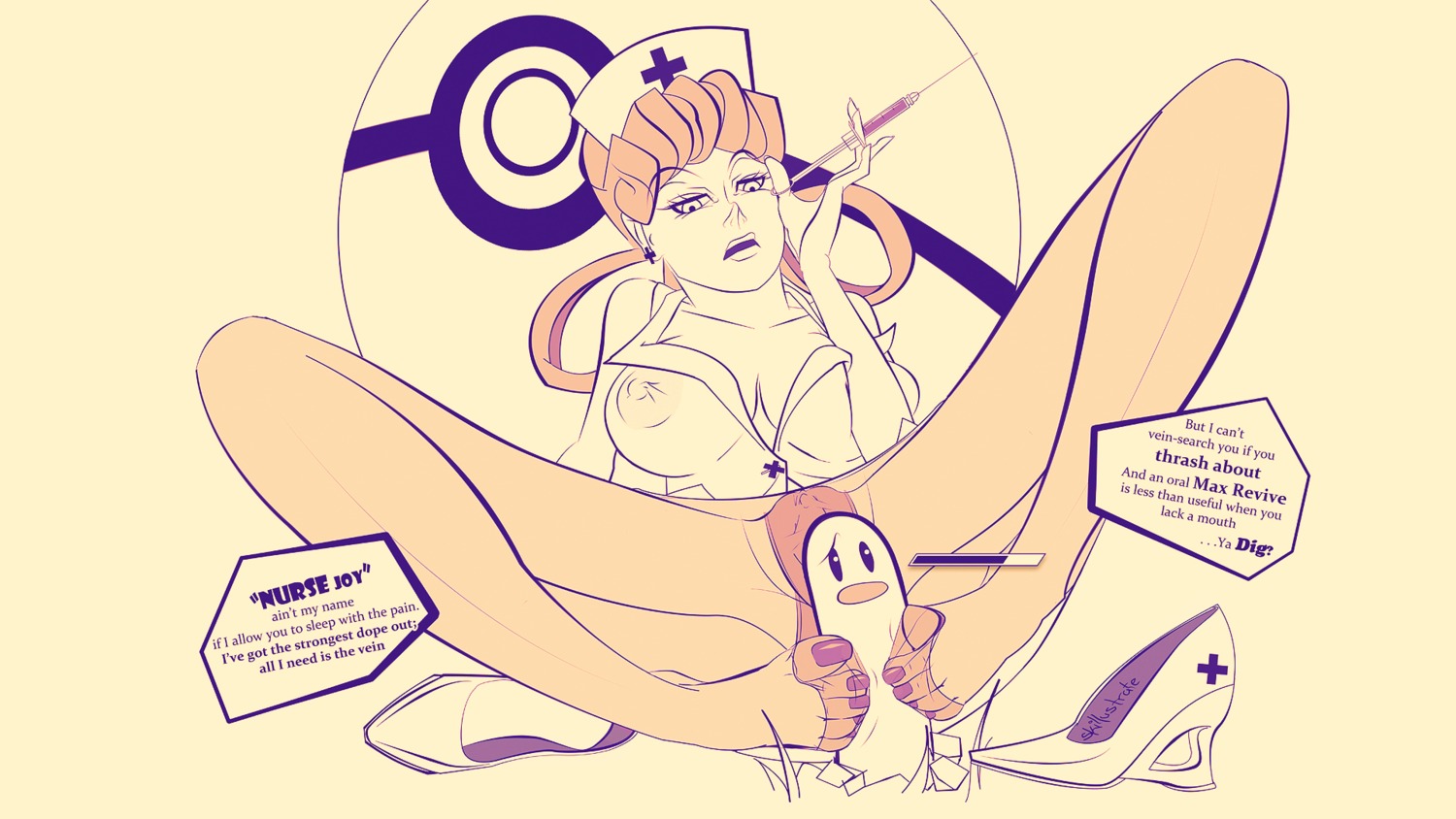 diglett female footjob human human_only nurse_joy nylons pantyhose pokemon rule34 skillustrate