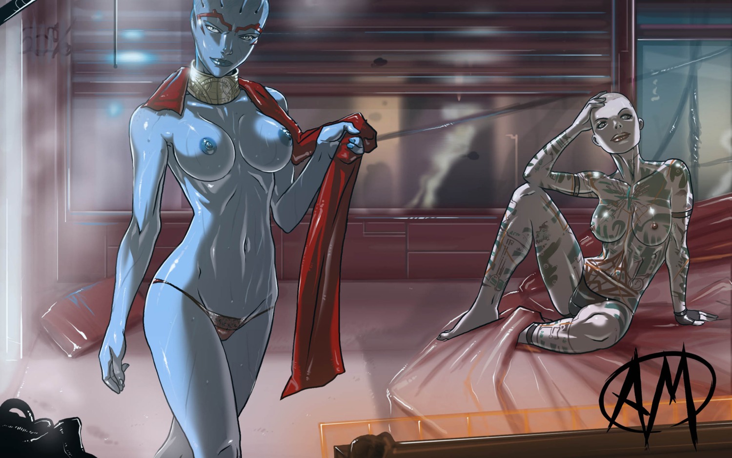 asari bald_female female ganassa jack_(mass_effect) mass_effect rule34 samara subject_zero