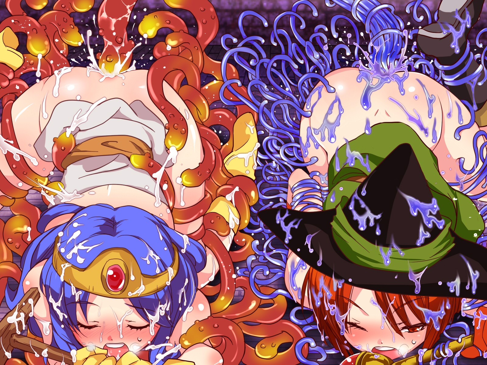 clothing cum dragon_quest dragon_quest_iii dress female mage_(dq3) monster nemunoya rule34 sage_(dq3) tagme tentacle