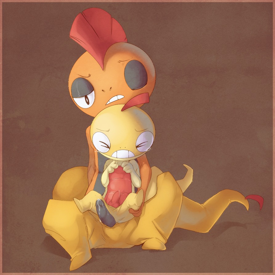2boys furry gay male male_only no_humans pokemon precum rule34 scrafty scraggy size_difference yaoi