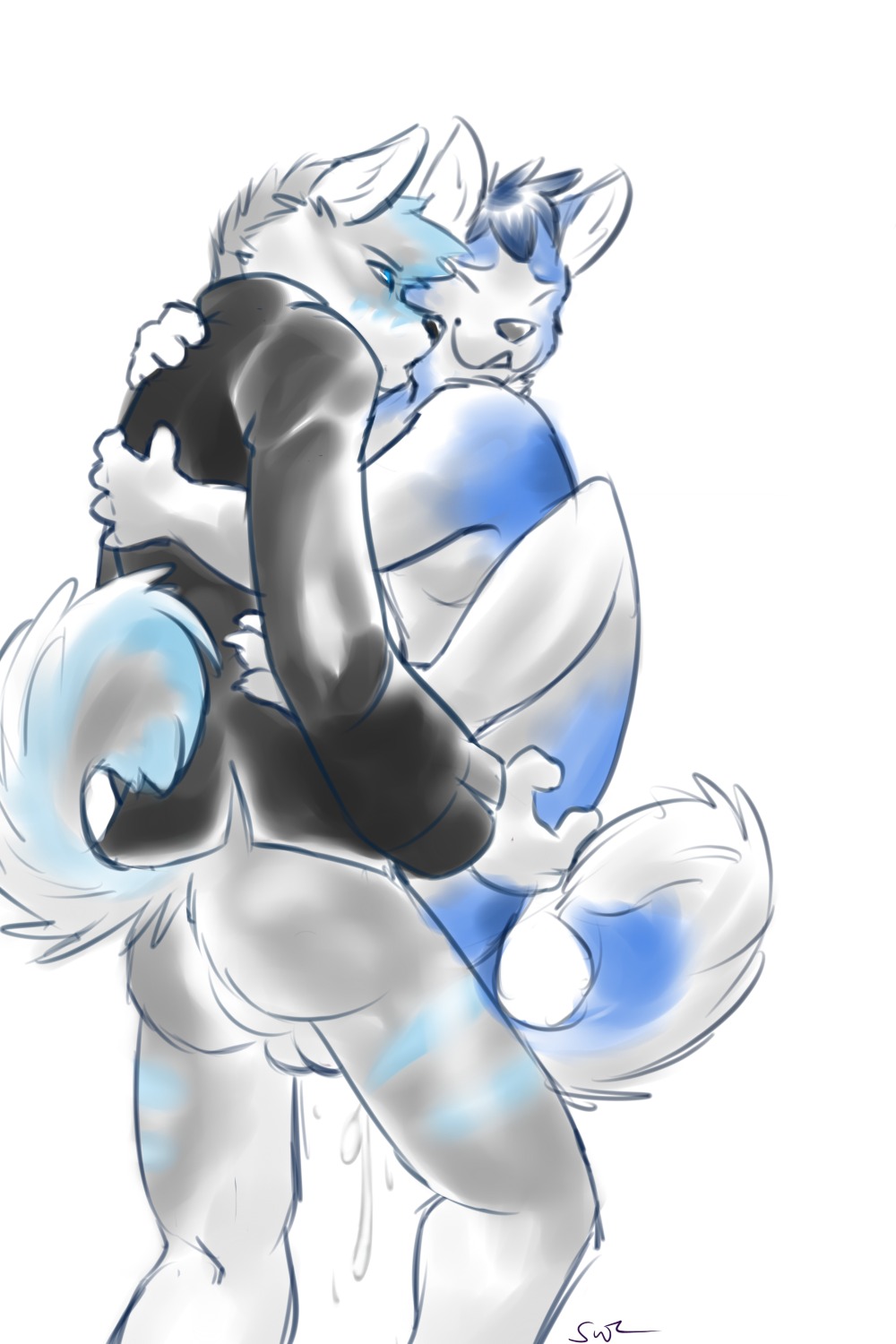 anal anthro busky canine cum cum_inside fur furry gay male rule34 yawnilutrova
