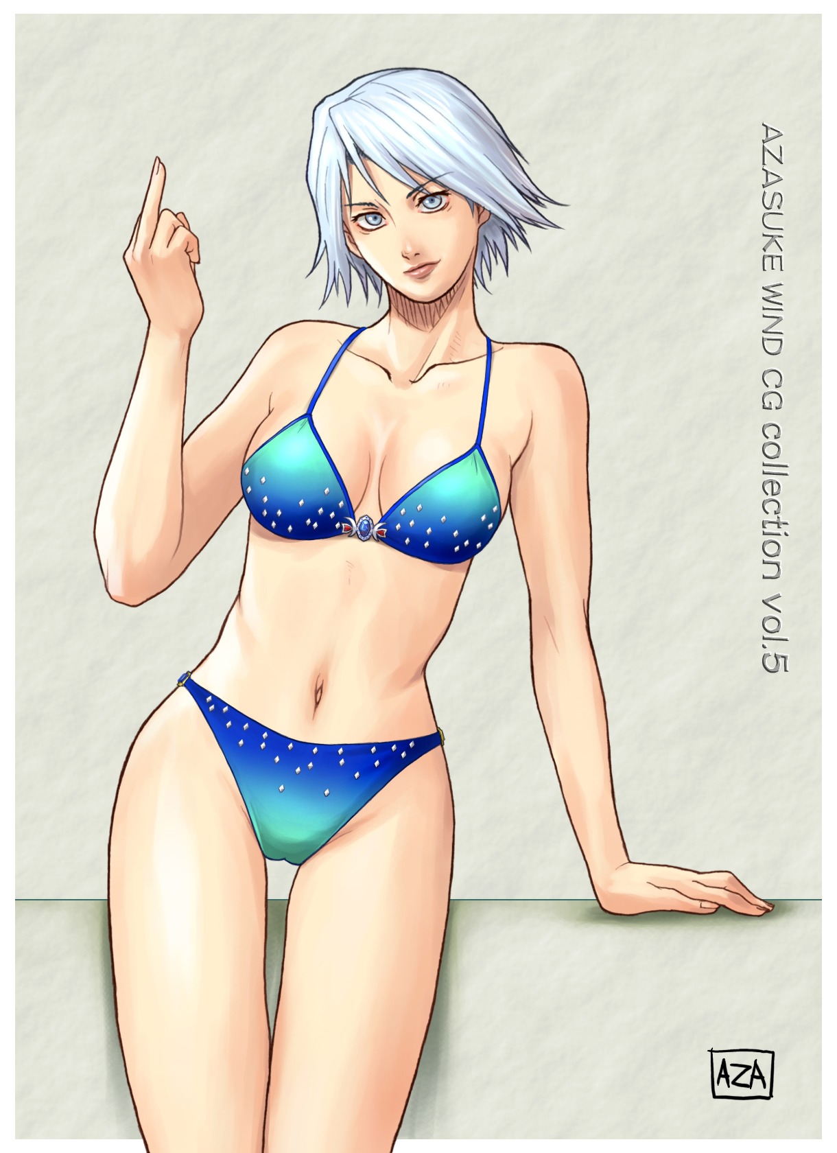 azasuke bikini christie_(doa) dead_or_alive female highres middle_finger rule34 swimsuit tecmo