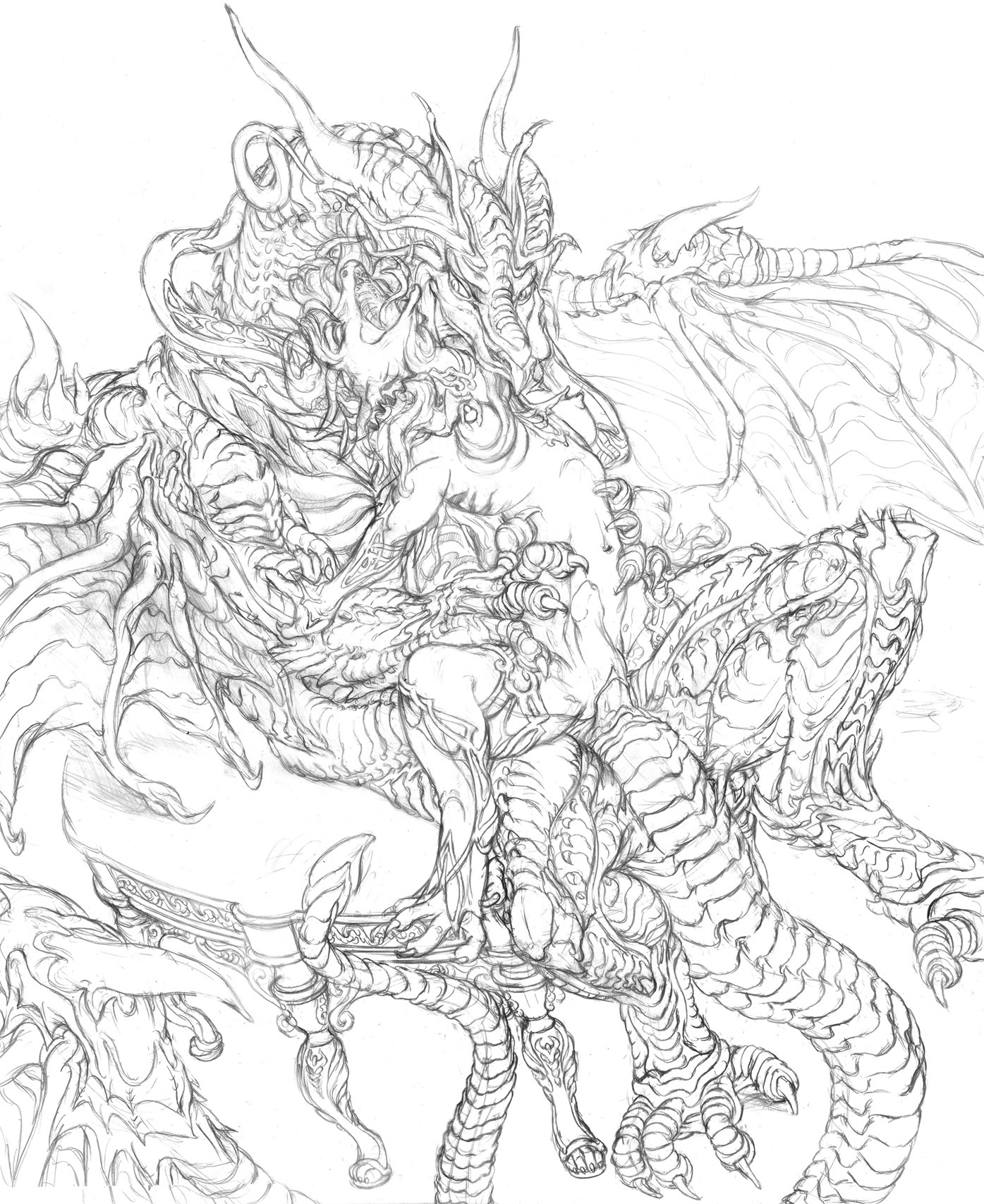 2010 anthro anthro_on_feral dragon female feral from_behind grope horns internal licking male mariecannabis mythology nude penetration penis pussy rule34 scalie sex sketch spread_legs spreading straight tongue vaginal_penetration zoophilia