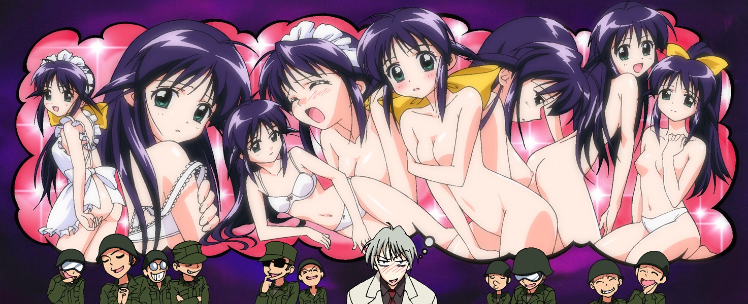 apron breasts female mahoro_andou mahoromatic naked_apron rule34 ryuuga_tou thinking