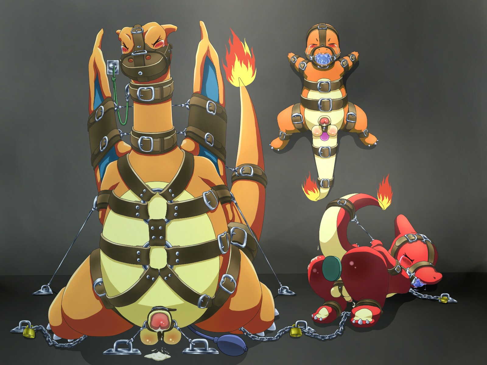 4:3 anal anal_penetration ball_gag balls bdsm bodily_fluids bondage bound buttplug charizard charmander charmeleon chastity_device crying devilheart dildo dragon e621 evolutionary_family fire flaming_tail fully_bound gag gagged generation_1_pokemon genital_fluids genitals group halter harness harness_ball_gag harness_gag hi_res inflatable_buttplug male membrane_(anatomy) membranous_wings muzzle_(object) muzzled mythological_creature mythological_scalie mythology nintendo orange_body orange_skin penetration penis phallic_chastity_device plug_(sex_toy) pokemon pokemon_(species) precum scalie sex_toy tail tail_tied tears wearing_chastity_device wings