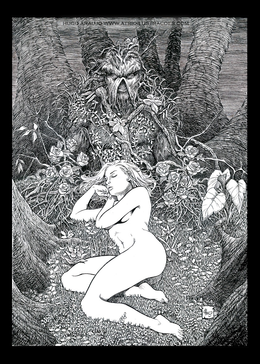 abby_arcane abby_holland barefoot black_and_white breasts casual_nudity dc dc_comics female hugo_araujo human lying male monochrome nude on_side realistic rule34 sleeping swamp_thing tagme vertigo_comics