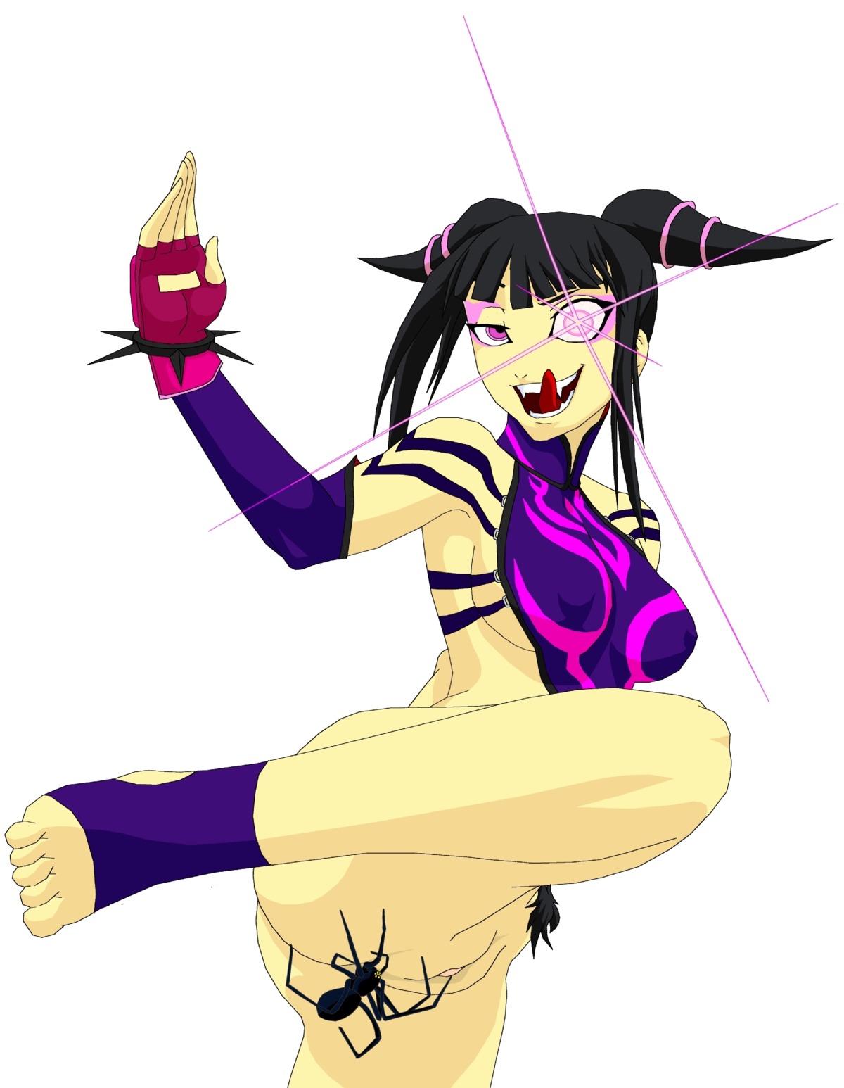 capcom female human juri_han rule34 spider spider_girl straight_hair street_fighter tagme