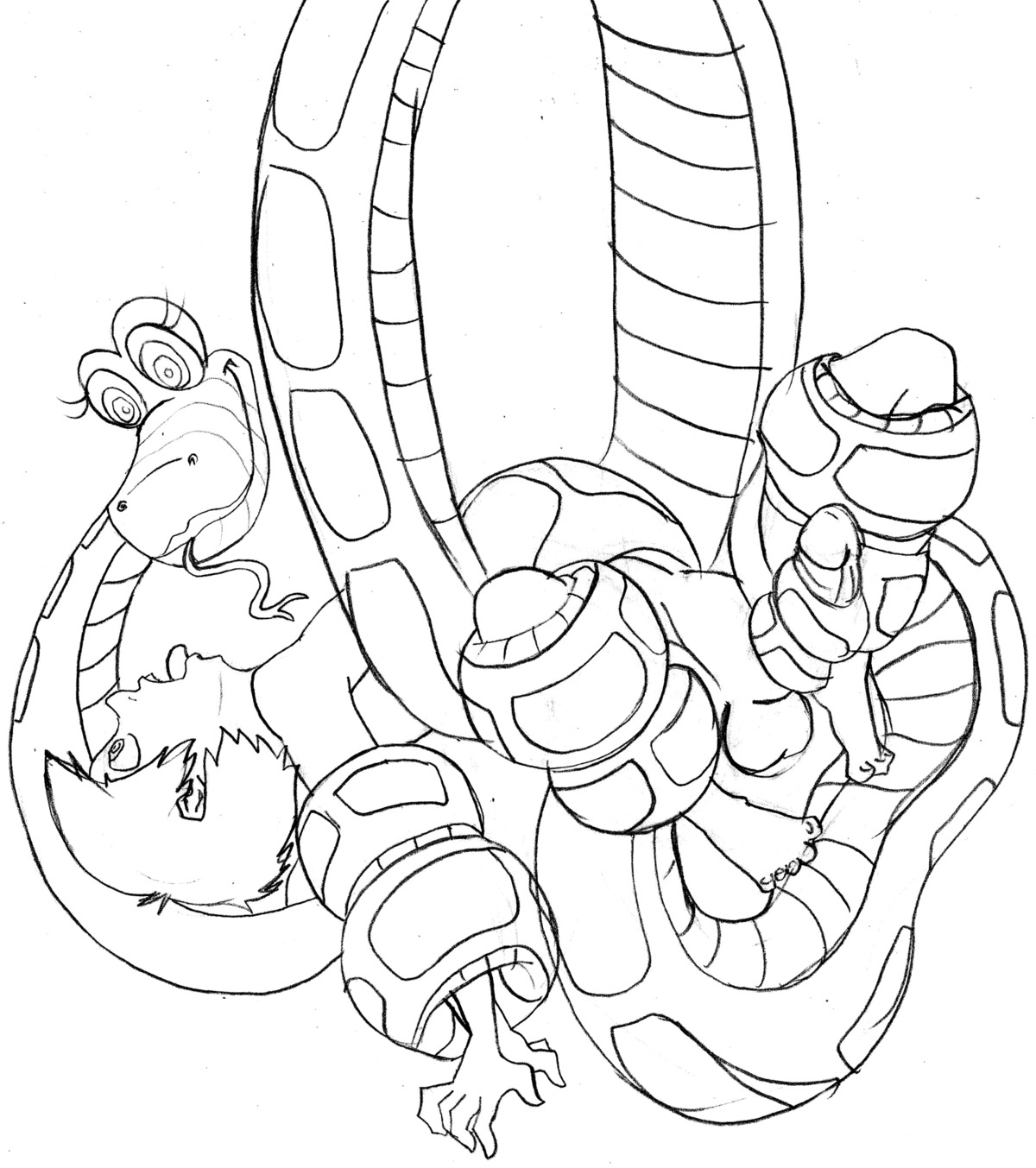 balls disney drago-flame female kaa male monochrome pussy restrained rule34 rule_63 tagme testicles the_jungle_book zoophilia