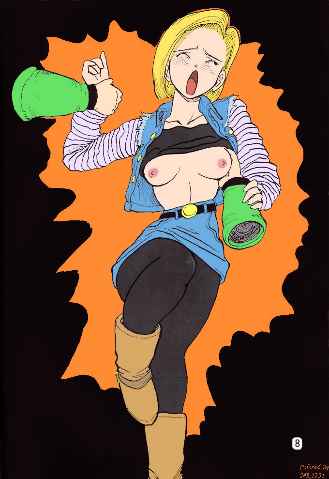 android_16 android_18 boots breasts clothing dragon_ball dragon_ball_z female front_view human pale_skin pantyhose partially_clothed rule34 solo_focus tagme