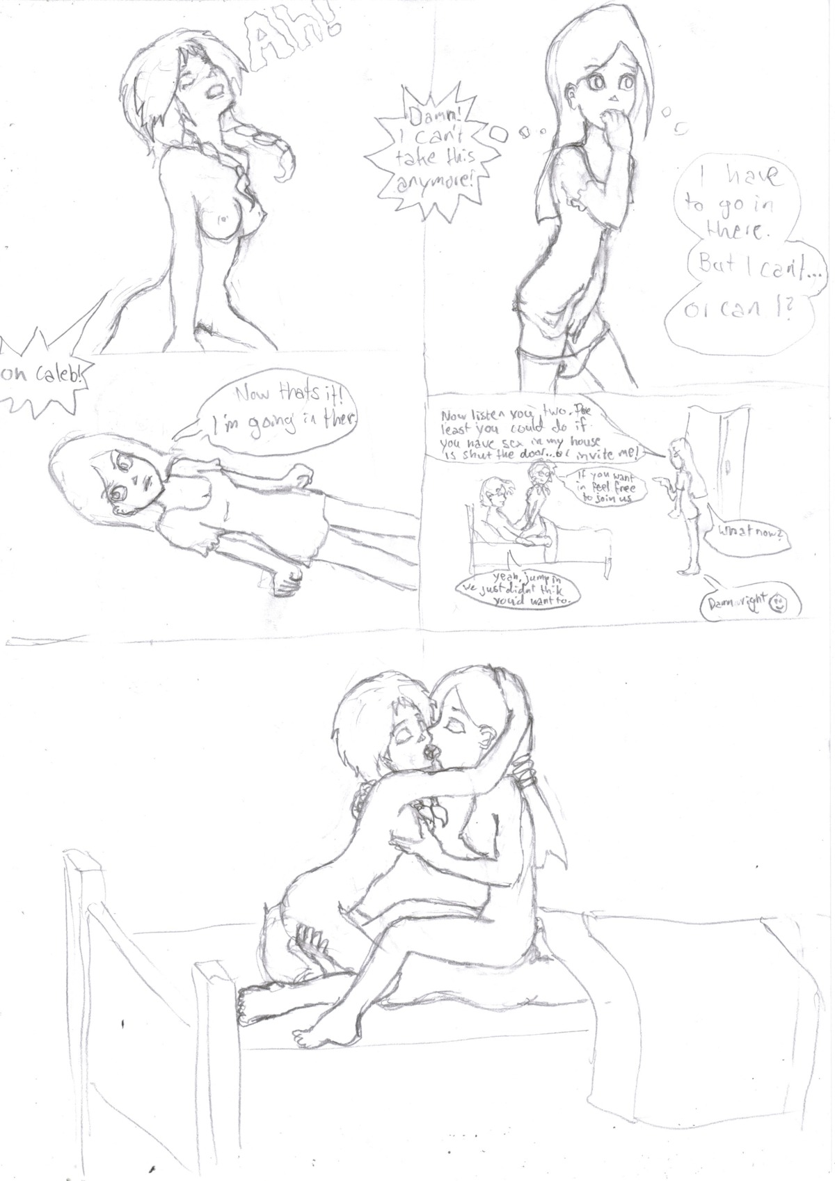 caleb comic cornelia_hale elyon_brown female human monochrome pencil_(artwork) rule34 tagme w.i.t.c.h.