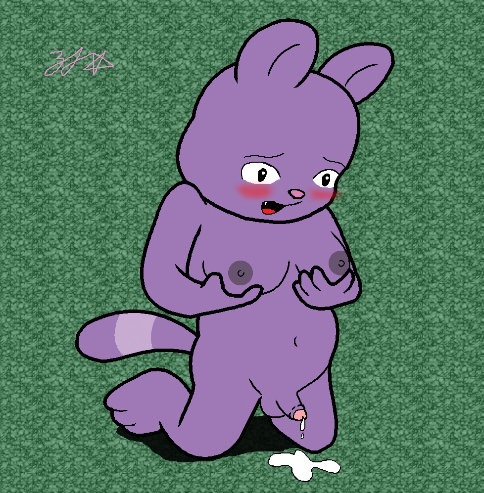anthro bear cartoon_network cat chowder chowder_(character) chowder_(series) cum furry hybrid male male_only moobs nipples rule34 solo tagme