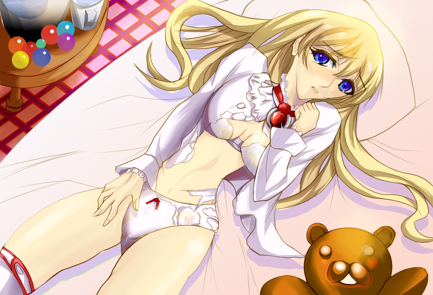 1girls bangs bed blunt_bangs bra emilie_de_rochefort female namco on_bed panties rule34 solo tagme tekken tekken_5_dark_resurrection underwear unknown_artist what
