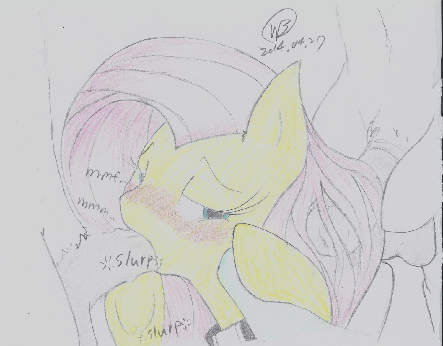 balls blush e621 equid equine erection fellatio female fluttershy_(mlp) friendship_is_magic genitals group hair half-closed_eyes hasbro hi_res horse male male/female mammal my_little_pony narrowed_eyes oral oral_penetration penetration penile penis pink_hair pony sex teal_eyes wbnsfwfactory