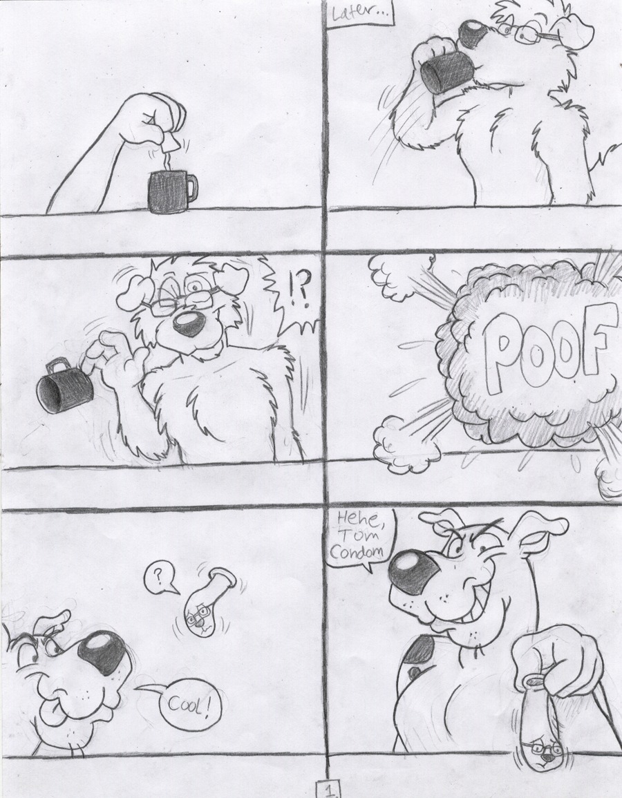 comic condom hanna-barbera male monochrome rule34 scooby-doo scooby-doo_(character) tagme tbfm transformation what