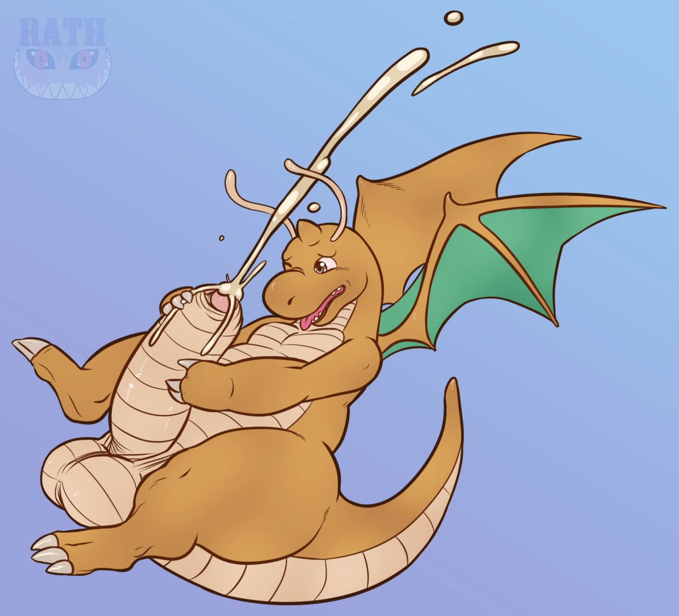 3_toes balls barefoot big_balls big_penis blue_background bodily_fluids claws cum cum_on_penis cumshot dragon dragonite e621 ejaculation erection feet feral flat_colors foreskin generation_1_pokemon genital_fluids genitals hi_res huge_penis humanoid_genitalia humanoid_penis hyper hyper_genitalia hyper_penis male masturbation membrane_(anatomy) membranous_wings mythological_creature mythological_scalie mythology nintendo non-mammal_balls nude one_eye_closed open_mouth orange_body orange_scales orange_skin orgasm partially_retracted_foreskin penile penile_masturbation penis pokemon pokemon_(species) rathmutatio scales scalie simple_background solo tail teeth thick_thighs toe_claws toes tongue tongue_out wings
