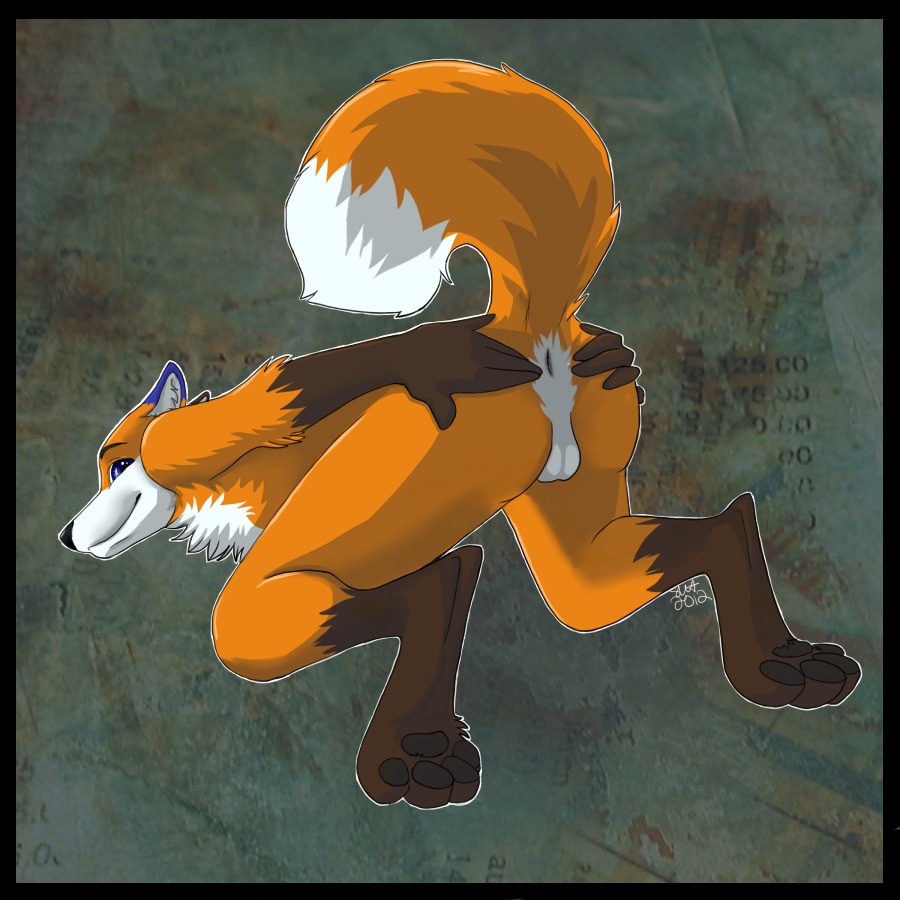 1:1 2012 anthro anus backsack balls butt canid canine e621 fox genitals ilikeorangejuice inviting lilredfox male mammal raised_tail solo tail