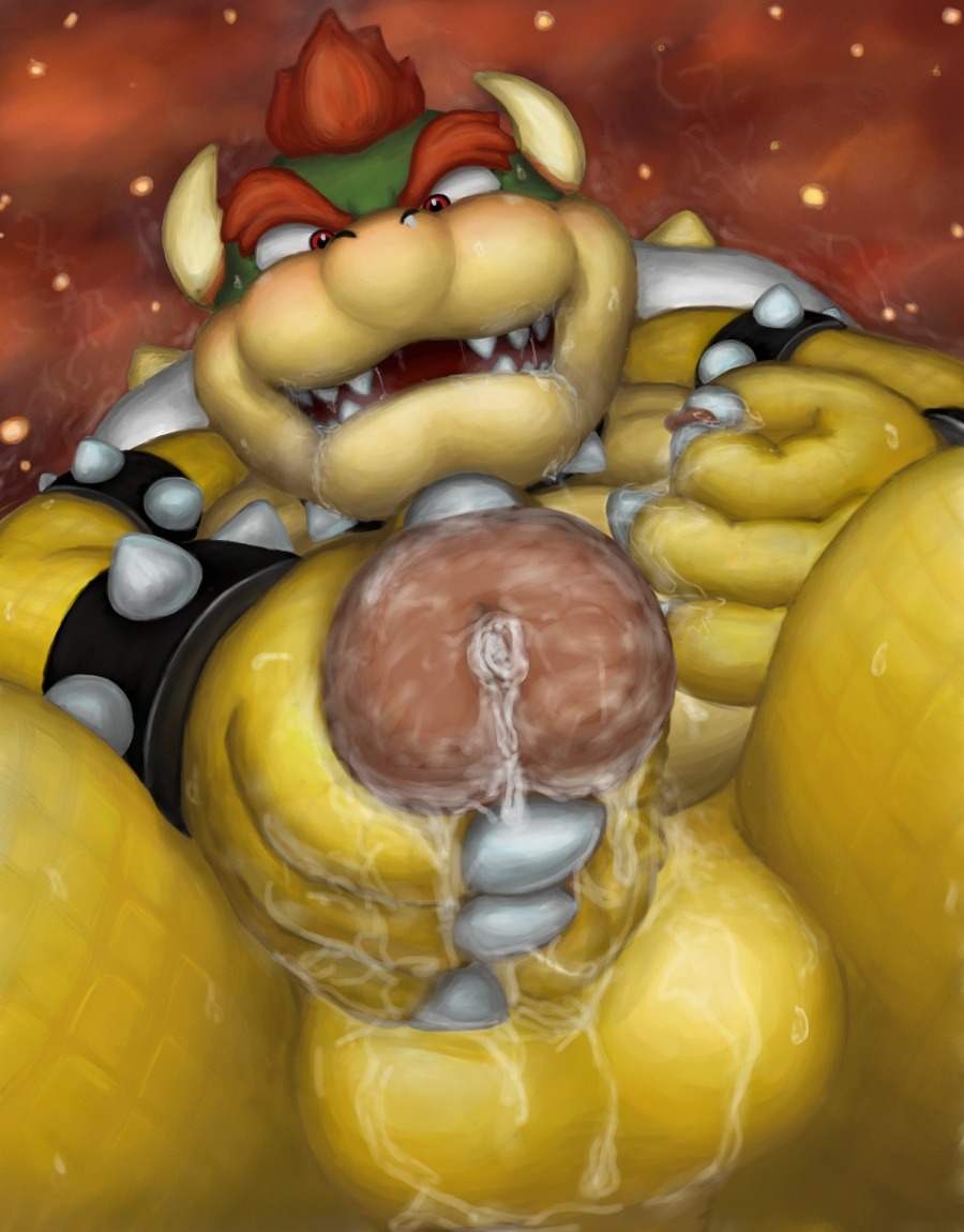 2014 2_horns anthro armband balls biped blush bodily_fluids bowser bracelet claws close-up dragon drooling e621 erection genital_close-up genital_fluids genitals hair horn humanoid_genitalia humanoid_penis jewelry koopa looking_at_viewer looking_down male mario_bros masturbation mythological_creature mythological_scalie mythology nintendo nipple_fetish nipple_pinch nipple_play nipples open_mouth penile penile_masturbation penis penis_close-up penis_towards_viewer pinch precum red_eyes red_hair reptile reuben_(artist) saliva scalie sex_god sharp_teeth shell slightly_chubby smile snot solo spiked_armband spiked_bracelet spiked_shell spikes spikes_(anatomy) spread_legs spreading steam sweat teeth wristband