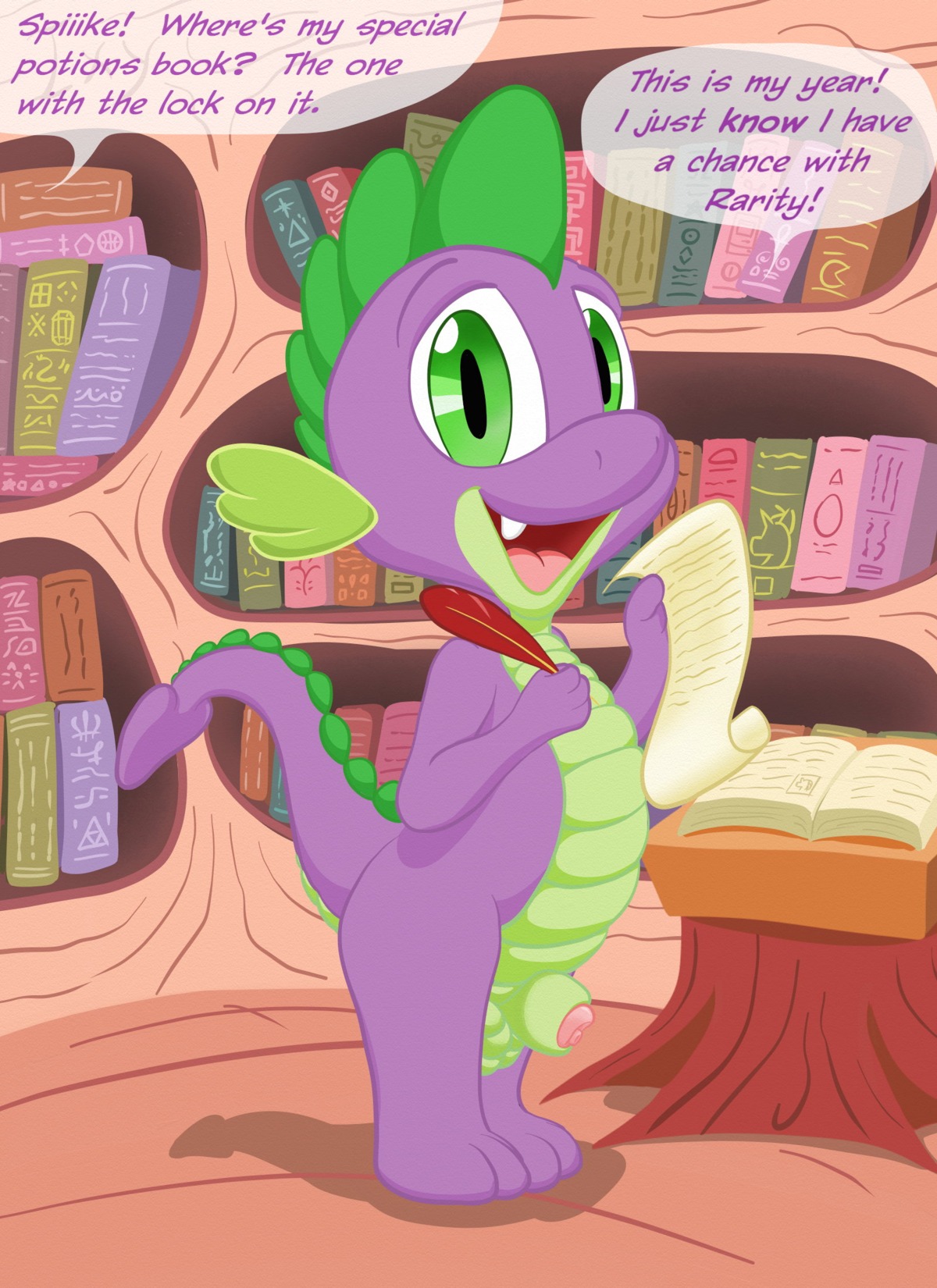 anthro dragon friendship_is_magic male male_only my_little_pony rule34 scalie smooth_skin spike_(mlp) tagme