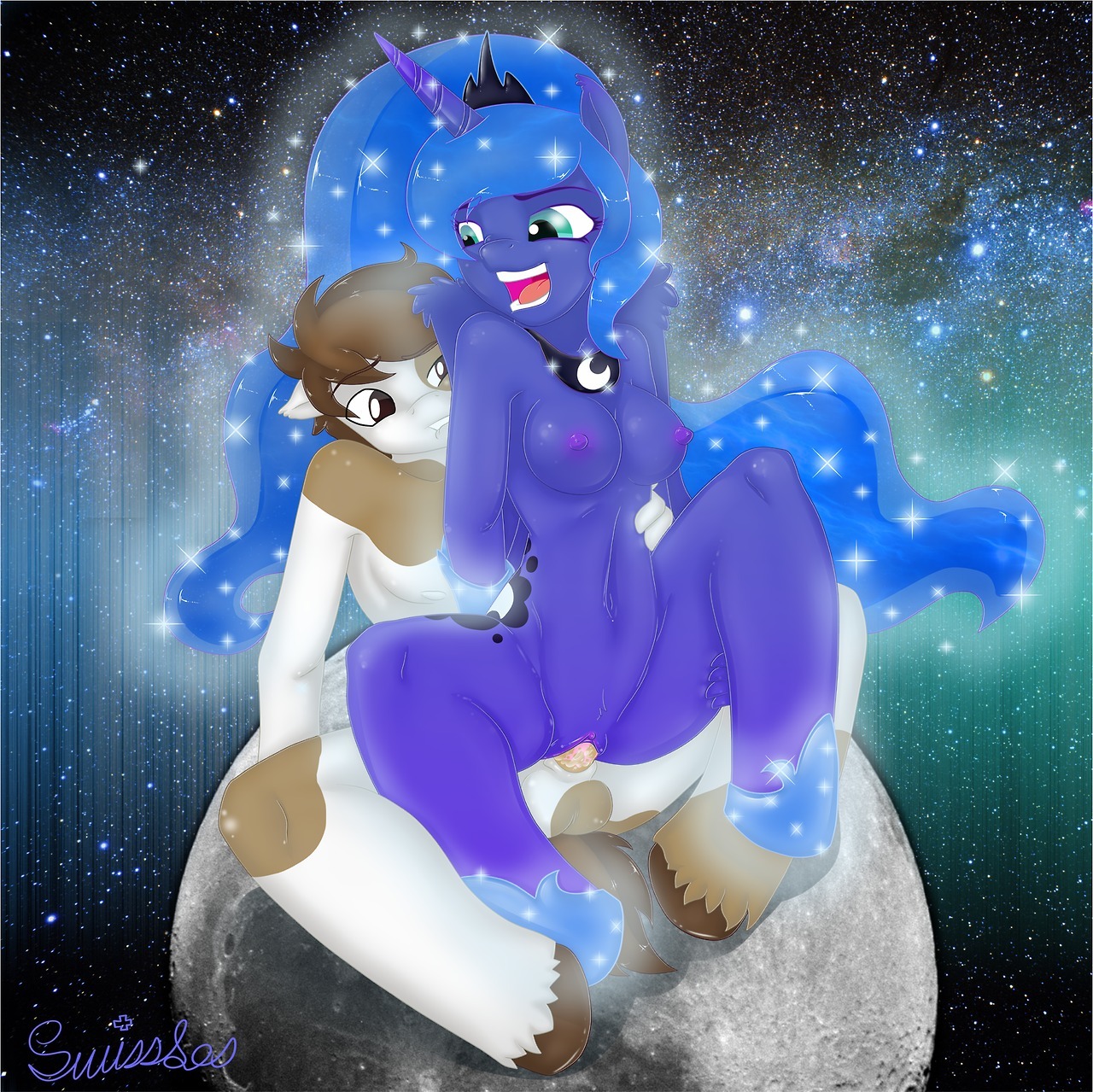 2013 adolescent adult_on_adolescent age_difference aged_up anthro anthrofied blue_eyes blue_hair breasts brown_eyes brown_hair crown duo e621 earth_pony english_text equid equine female female_on_top female_penetrated friendship_is_magic genitals hair hasbro headgear hi_res horn horse male male/female male_on_bottom male_penetrating male_penetrating_female mammal moon my_little_pony nude older_female older_penetrated on_bottom on_top penetration penile penile_penetration penis penis_in_vagina pipsqueak_(mlp) pony princess princess_luna_(mlp) reverse_cowgirl_position romantic romantic_ambiance romantic_couple royalty sex signature sitting space star swissleos text vaginal vaginal_penetration vulva young young_anthro young_male younger_male